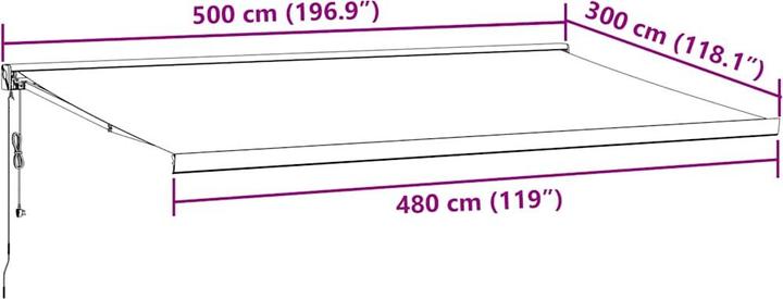 Immagine prodotto VidaXL Markise Einziehbar Gelenkarmmarkise Sonnenmarkise Anthrazit Weiss Stoff (5 m)