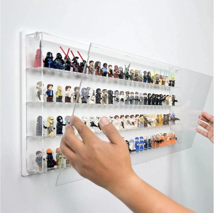 Actual product image iDisplayit Acrylic wall display for 100 LEGO® minifigures (with white background)