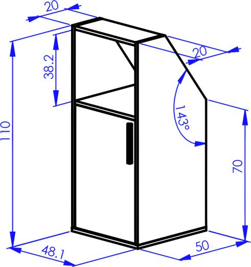 Immagine prodotto Vente-unique Adezio (139,5 x 50 x 110 cm)