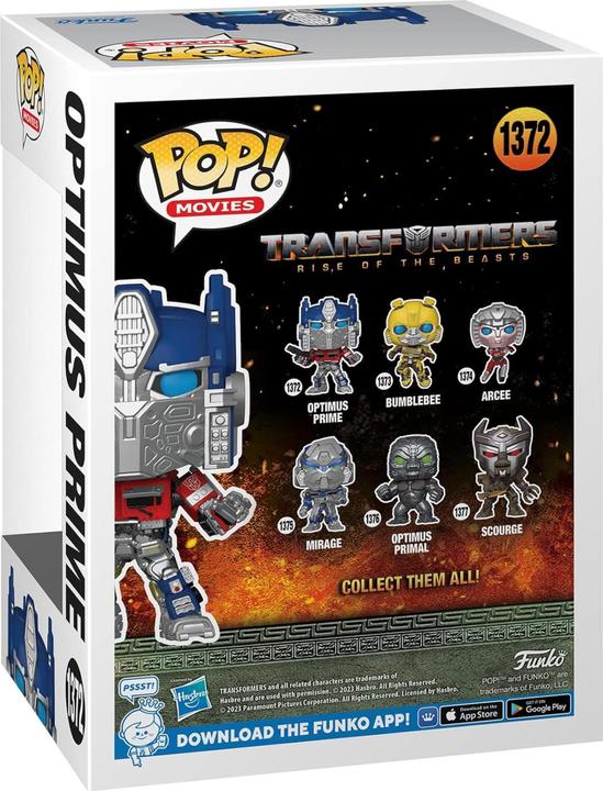 Actual product image Funko Transformers: Rise of the Beasts POP! Movies Vinyl figurine Optimus Prime 9 cm