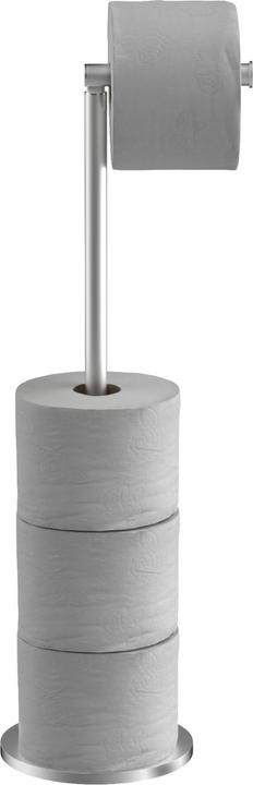 Actual product image Intirilife Freestanding Stainless Steel Toilet Paper Holder Paper Roll Stand in Silver - Height 55 cm