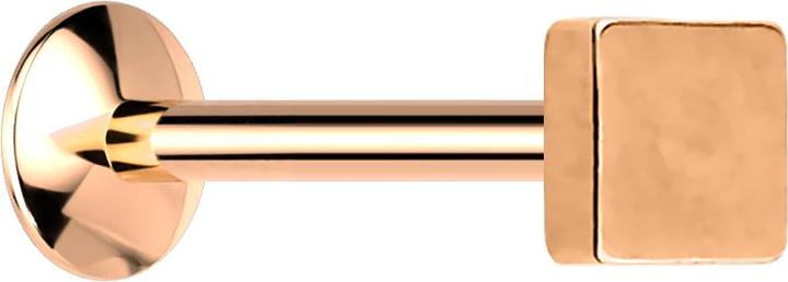 Produktbild Star Piercing Micro UFO Labret Innengewinde rosegold mit Viereck (ohne Messing, Chirurgenstahl 316L)