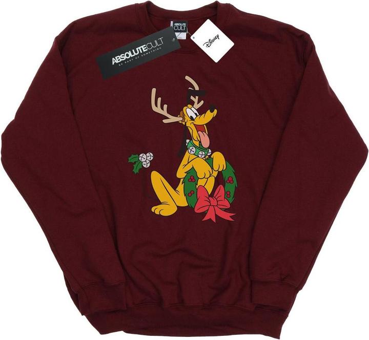 Actual product image Disney Womens/Ladies Pluto Christmas Reindeer Sweatshirt (XXL)