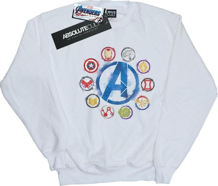 Felpa Avengers Endgame per bambine con icone dipinte (140, 146)