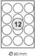 Image du produit Kores Étiquettes pour CD/DVD, diamètre : 117 mm, blancá