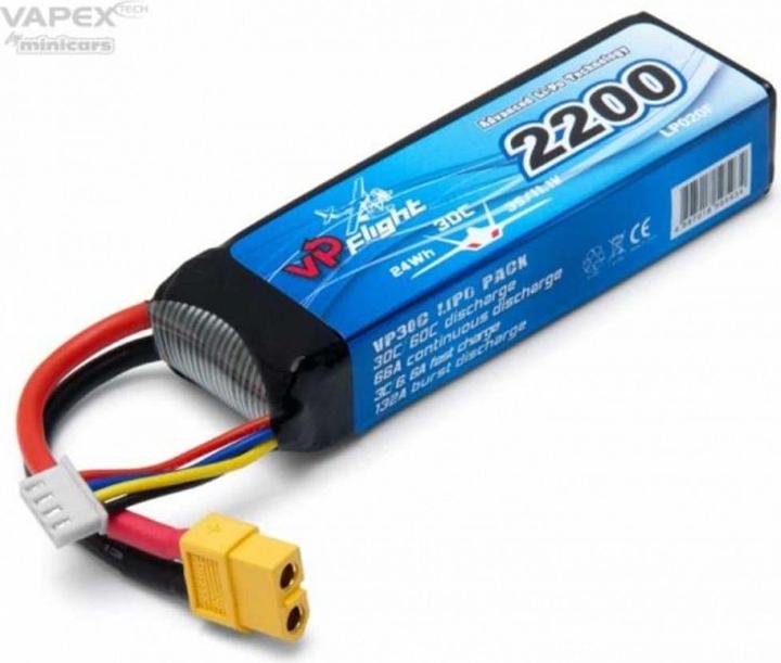 Immagine prodotto NoName Li-Po 3S 11.1V 30C 2.200 mAh, XT60-contatto Vapex (11.10 V)
