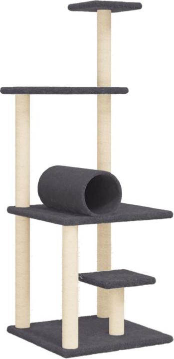 Produktbild VidaXL Kratzbaum mit Sisal-Kratzsäulen Dunkelgrau 136 cm,Farbe (136 cm, Dunkelgrau)