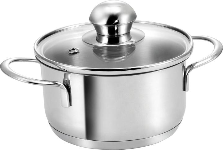 Produktbild Kopf Mini Topfset Parvus (Edelstahl, 2-teilig, 12 + 14 cm, inkl. Glasdeckel, Induktion) (Bratpfanne, Kochtopf, Edelstahl)