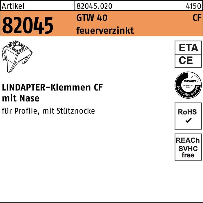 Actual product image Lindapter Clamp R 82045 GTW 40 CF M12 M12 spherical moulding hot-dip galvanised 1 piece (0.01 m)