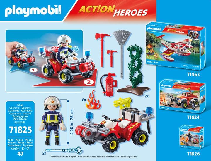 Image du produit Playmobil Les pompiers de Quad éteignent un feu de haie (71825, Playmobil Action Heroes)