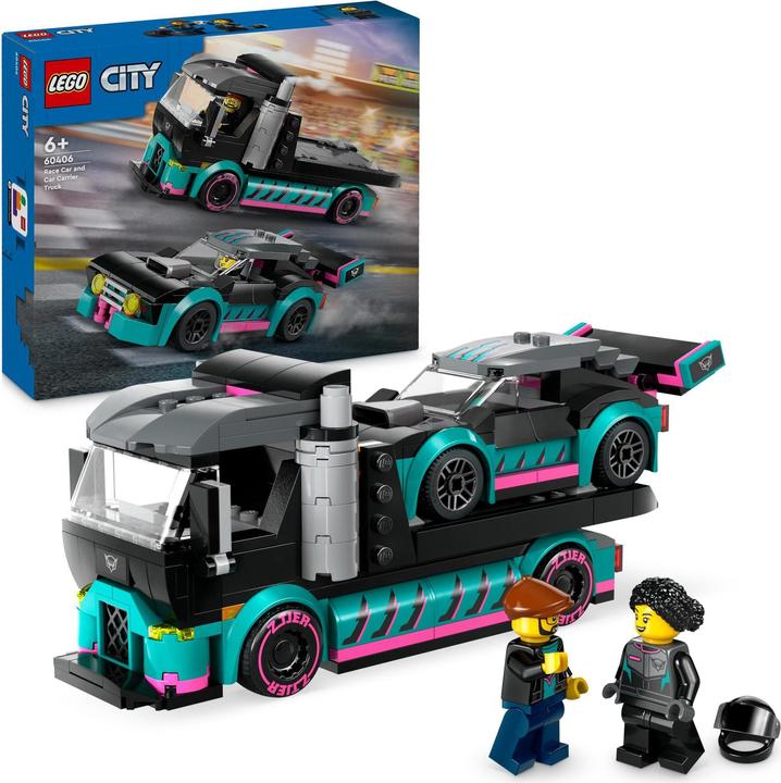 Immagine prodotto LEGO Trasportatore di auto con auto da corsa (60406, LEGO City)