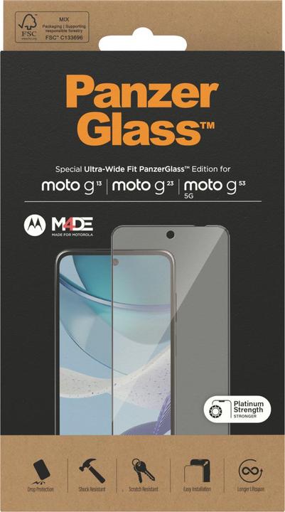 Actual product image PanzerGlass Ultra-Wide Fit (1 Piece, Motorola Moto G23, Motorola Moto G13, Motorola Moto G53)