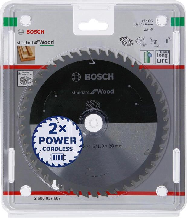 Produktbild Bosch Professional Zubehör PRO Wood cordless Kreissägeblatt, 165 x 1,5 x 20 mm