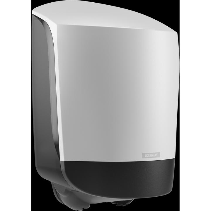 Actual product image Katrin Towel roll dispenser Centerfeed M plastic white with locking function, Centerfeed dispenser