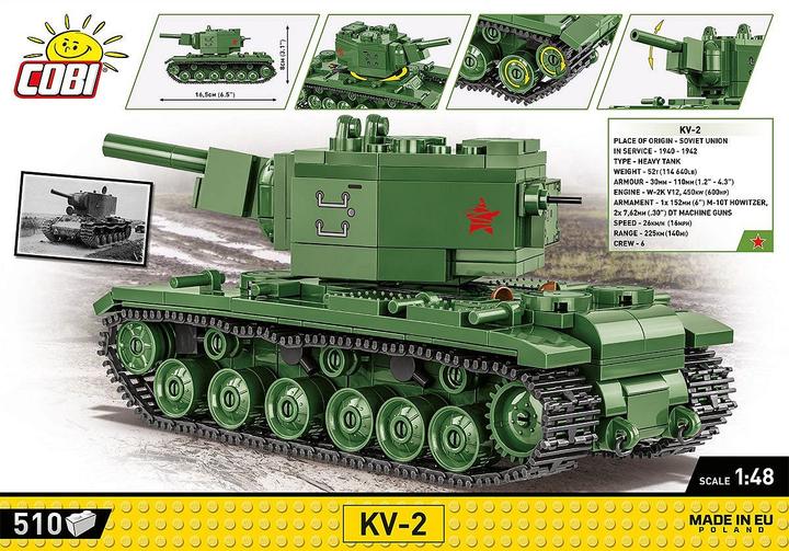 Actual product image Cobi Historical Collection 2731 - KV-2 Panzer WWII, 510 terminal blocks