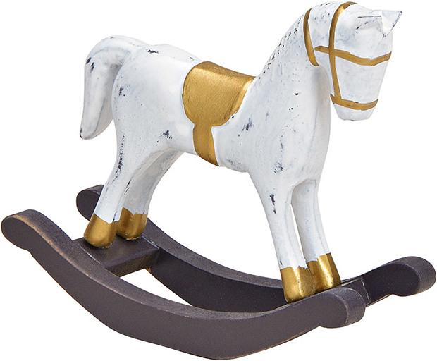 Actual product image G. Wurm Rocking Horse Wood White, Gold (W/H/D) 13x11x4cm