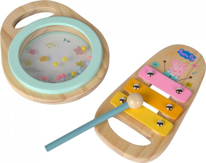 Produktbild Eichhorn Peppa Pig Holz-Musikset, 2-tlg. (Deutsch, Rumänisch, Niederländisch, Schweizerdeutsch, Slowakisch, Bulgarisch, Tschechisch, Slowenisch, Kroatisch)