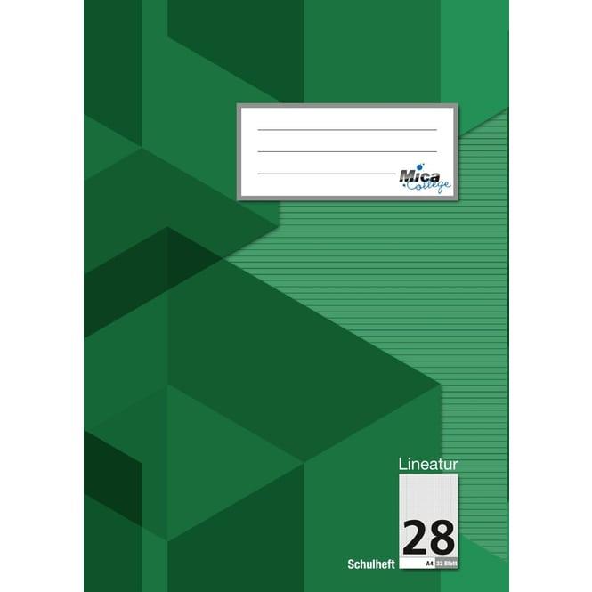 Actual product image MICA College Double notebook - DIN A4 - ruling 28 - chequered with double margin - 32 sheets (A4, Checked)