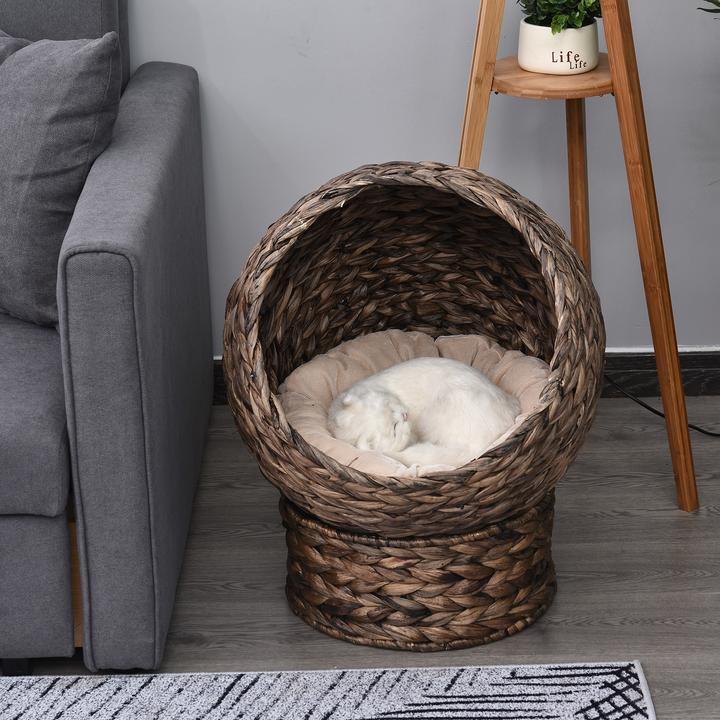 Actual product image PawHut Cat house made from woven rattan (Cat)