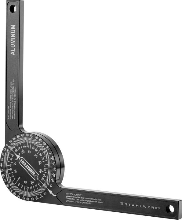 Actual product image Stahlwerk Protractor 360° degree aluminium mitre protractor