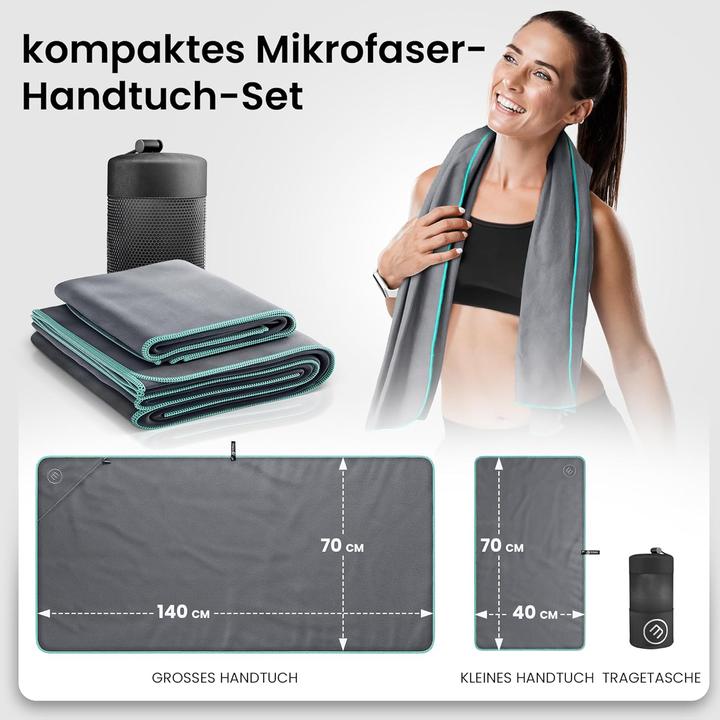Immagine prodotto BeMaxx Set di asciugamani in microfibra, Grigio