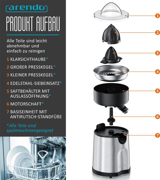 Produktbild Arendo Organgenpresse & Zitruspresse