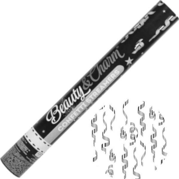 Produktbild GoDan Pneumatische Konfetti-Luftschlangen in Silber, 40 cm