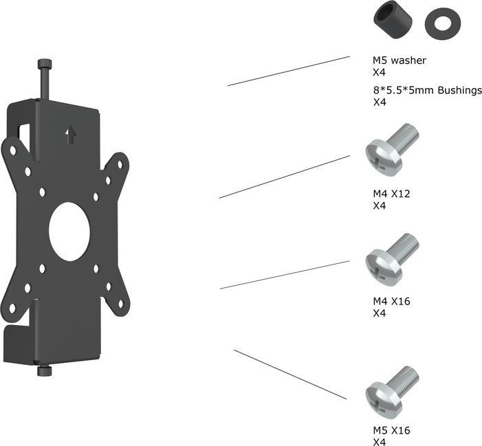 Immagine prodotto Multibrackets Supporto fisso VESA 75x75-100x100, per sistema Pro