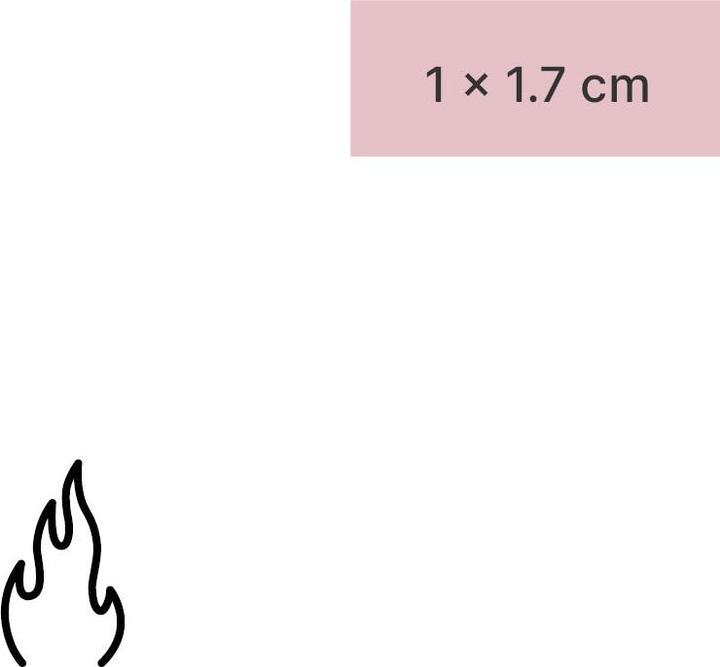 Actual product image minink Temporary tattoo - Small flame