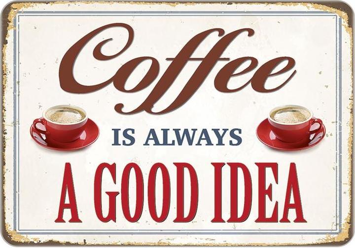 Idea caffè con cartello in latta (16,5 x 11,5 cm)