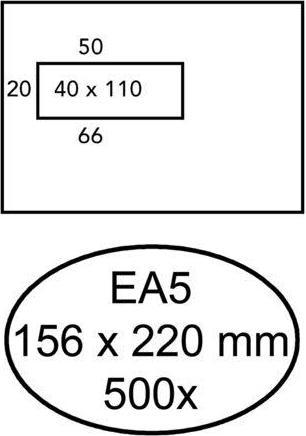 Produktbild Quantore 500 Gummierte Umschläge mit Fenster links EA5 156 x 220 mm (500 x)