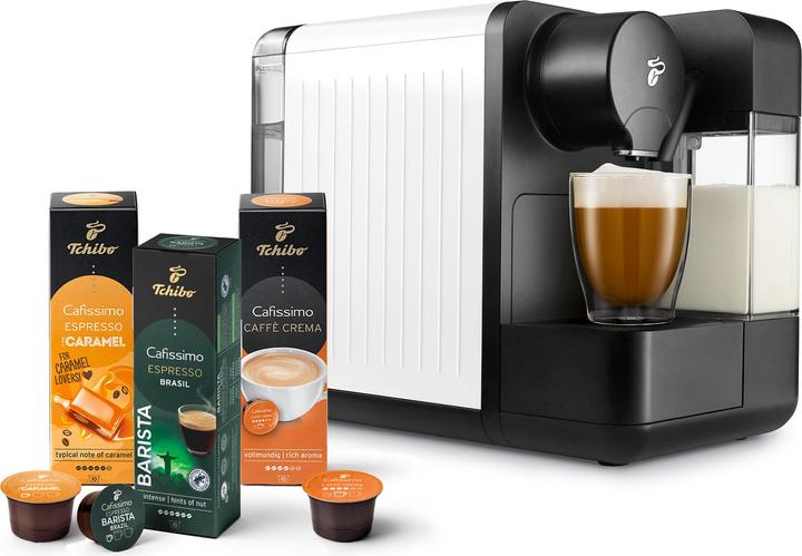 Tchibo Cafissimo "milk" capsule coffee machine incl. 30 capsules, white