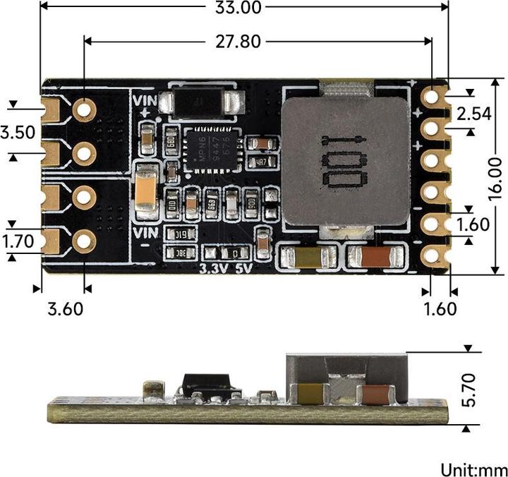 Immagine prodotto WaveShare Convertitore buck DC-DC step down da 6-36V a 5V/3.3V 4A