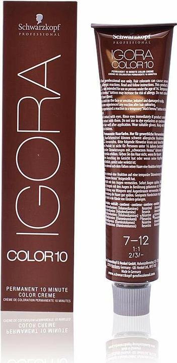 Produktbild Schwarzkopf Professional Igora Color10 Haarfarbe (7-12 Mittelblond Cendré Asch)