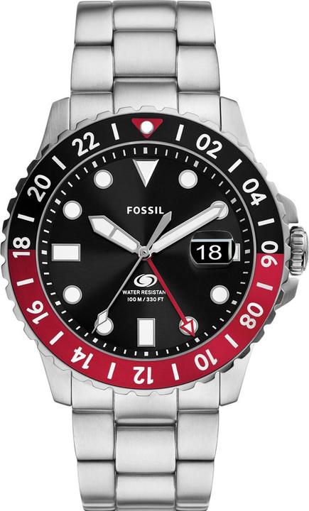 Fossil Herrenuhr BLUE GMT (Analoguhr, 46 mm)