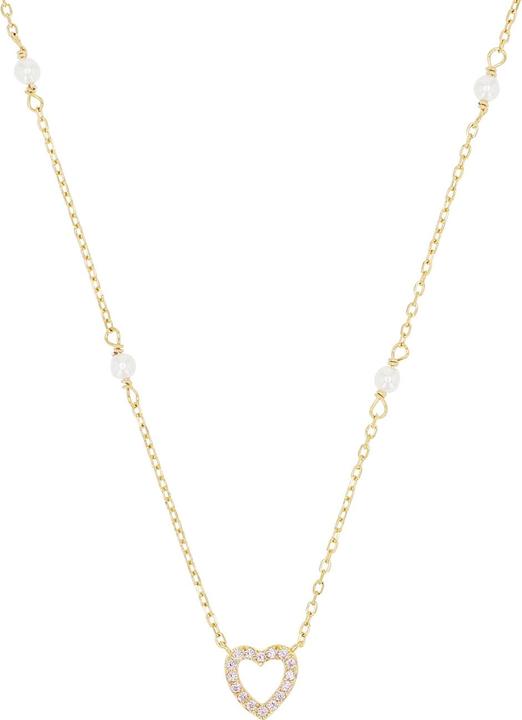 Produktbild Amor Halsschmuck für Damen, 925 Sterling Silber, synt. Nano, Muschelkernperle | Herz (Silber 925)