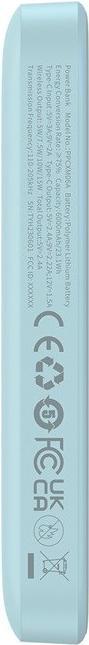 Actual product image Baseus Powerbank mini 6000 mAh 20W (blue) (6000 mAh, 20 W, 20 Wh)