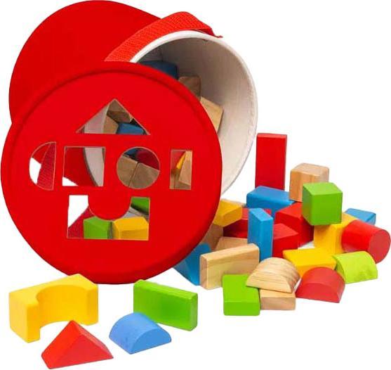 Actual product image Bigjigs bunte Holzbausteine, 80 Stück.