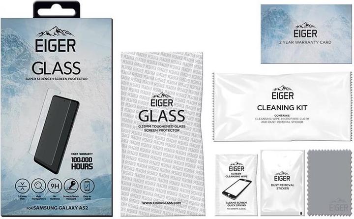 Actual product image Eiger Mountain Glass Clear (1 Piece, Samsung Galaxy A52, Samsung Galaxy A52s 5G)