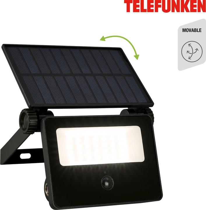 Produktbild Telefunken Aussenwandleuchte / Solar /PIR, schwarz, IP54 (IP54)