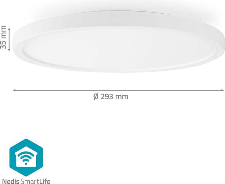 Image du produit Nedis SmartLife Plafonnier | Rond | 29 x 29 cm | Blanc chaud à blanc froid | Pleine couleur (RGB) | 1800 (1800 lm)