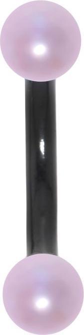 Actual product image Bijouteria Eyebrow Pin (PVD coating (black), Synthetic pearl, Surgical steel 316L)
