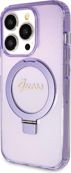 Immagine prodotto Guess GUHMP13XHRSGSU iPhone 13 Pro Max 6.1" viola/viola Custodia rigida ad anello Stand Script Glitter (Apple iPhone 13 Pro Max)