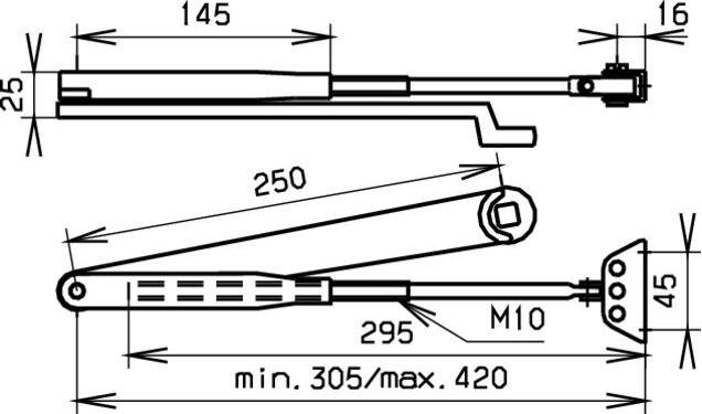 Actual product image Dormakaba Linkage with extended turnbuckle (Room door, Entrance door, Wooden door, French window)