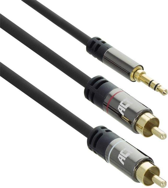 Produktbild 5 meters High Quality audio connection cable 1x 3.5mm stereo jack male - 2x RCA male (5 m)