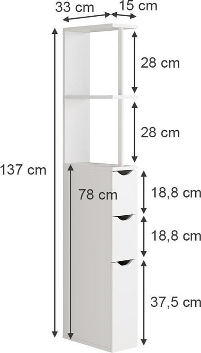 Immagine prodotto Vicco Vera (15 x 33 x 137 cm)