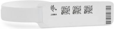 Zebra Z-Band Direct rosso, polsino bianco da ospedale