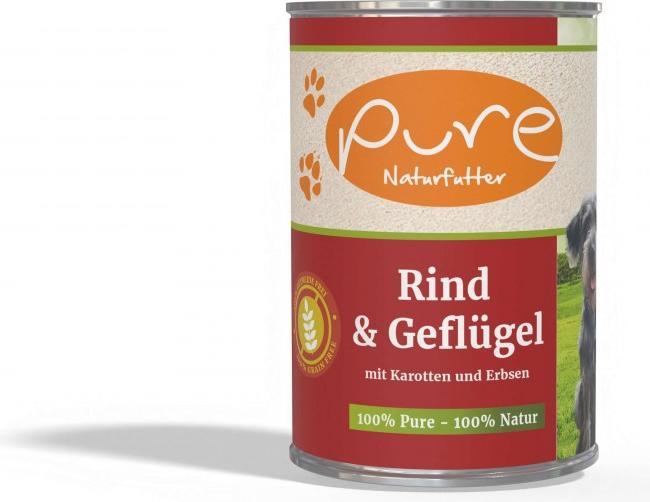 Immagine prodotto Pure Naturfutter Menu per cani: manzo e pollame con verdure (Adulto, Junior, Senior, 1 pz., 400 g)
