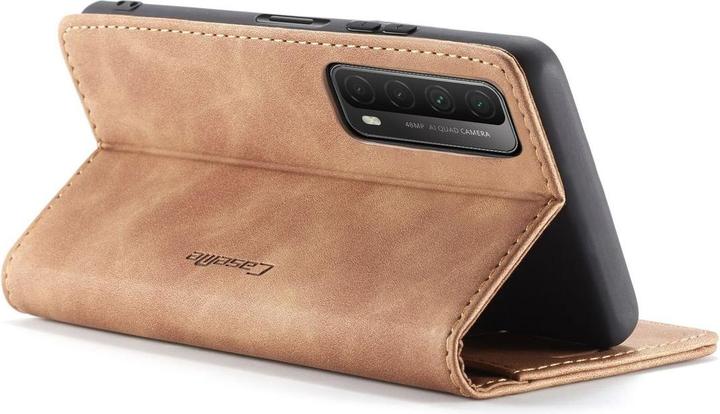Produktbild König Design Hülle Handy Schutz für Huawei P smart 2021 Case Flip Cover Tasche Etuis Braun (Huawei P Smart (2021))
