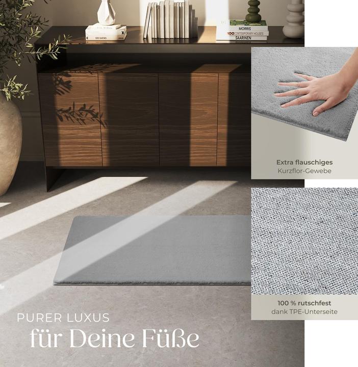 Produktbild tectake Kurzflorteppich Soft Zone (60 x 110 cm)
